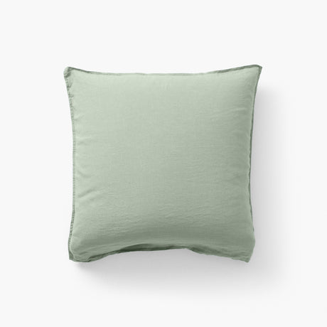 Square Pillowcase in Washed Linen Songe Eucalyptus - Carré Blanc Canada