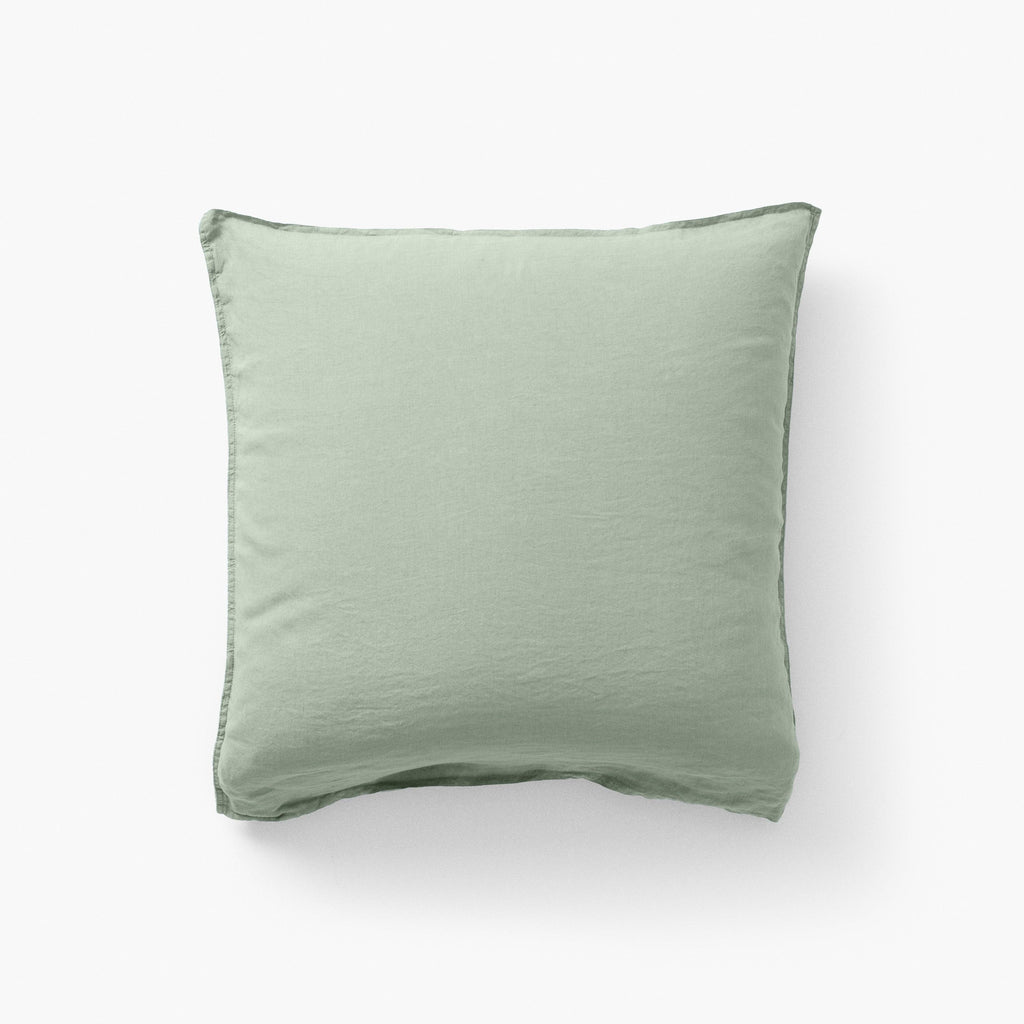 Square Pillowcase in Linen Songe Eucalyptus - Carré Blanc Canada