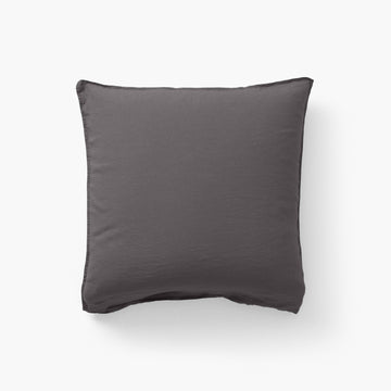 Square Pillowcase in Washed Linen Songe Charcoal - Carré Blanc Canada