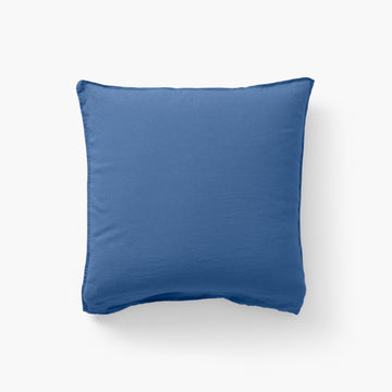Square Pillowcase in Washed Linen Songe China Blue - Carré Blanc Canada