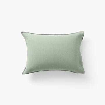 Rectangular Pillowcase in Washed Linen Songe Eucalyptus - Carré Blanc Canada