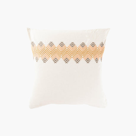 Square Pillowcase in Cotton and Linen Boho - Carré Blanc Canada