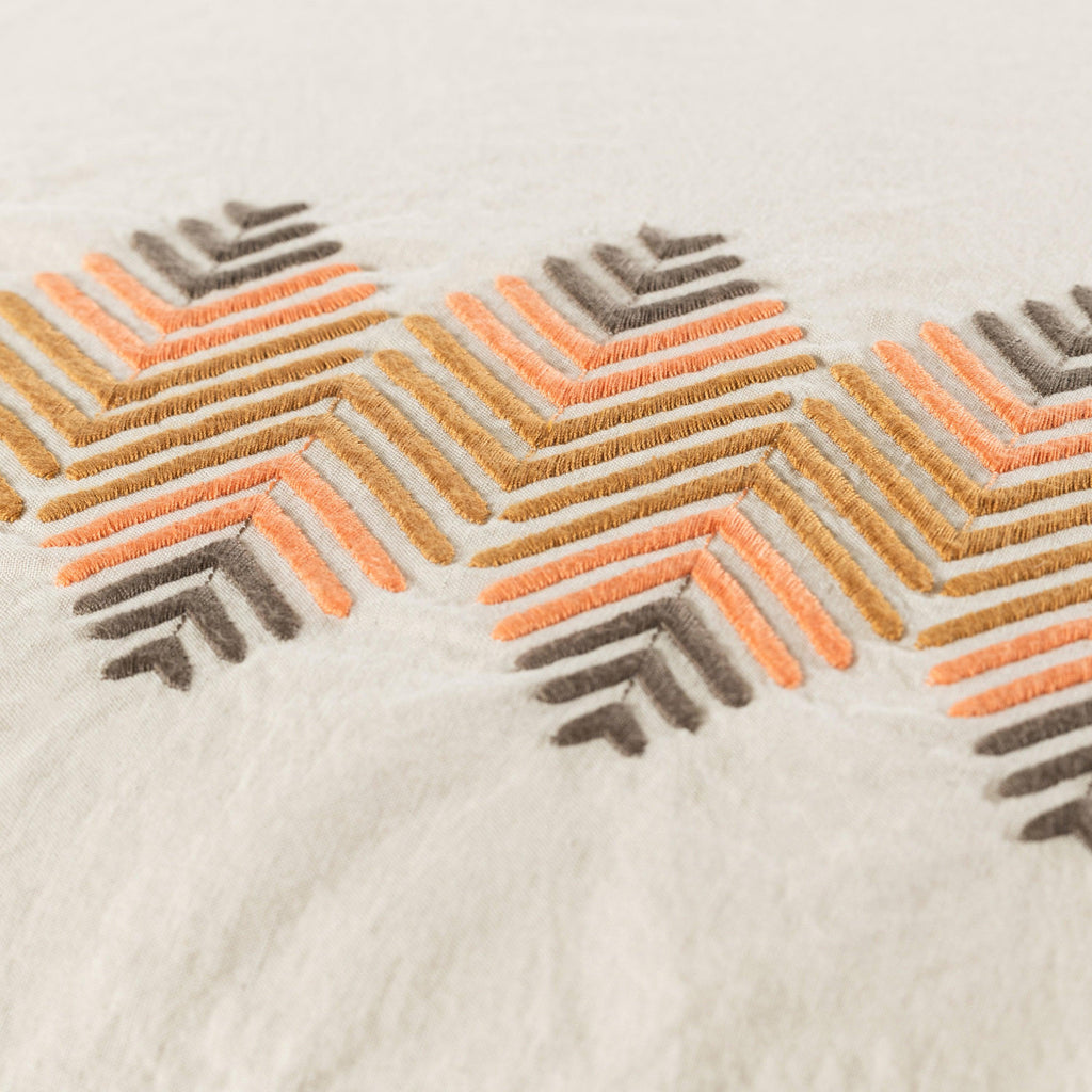 Square Pillowcase in Cotton and Linen Boho - Carré Blanc Canada