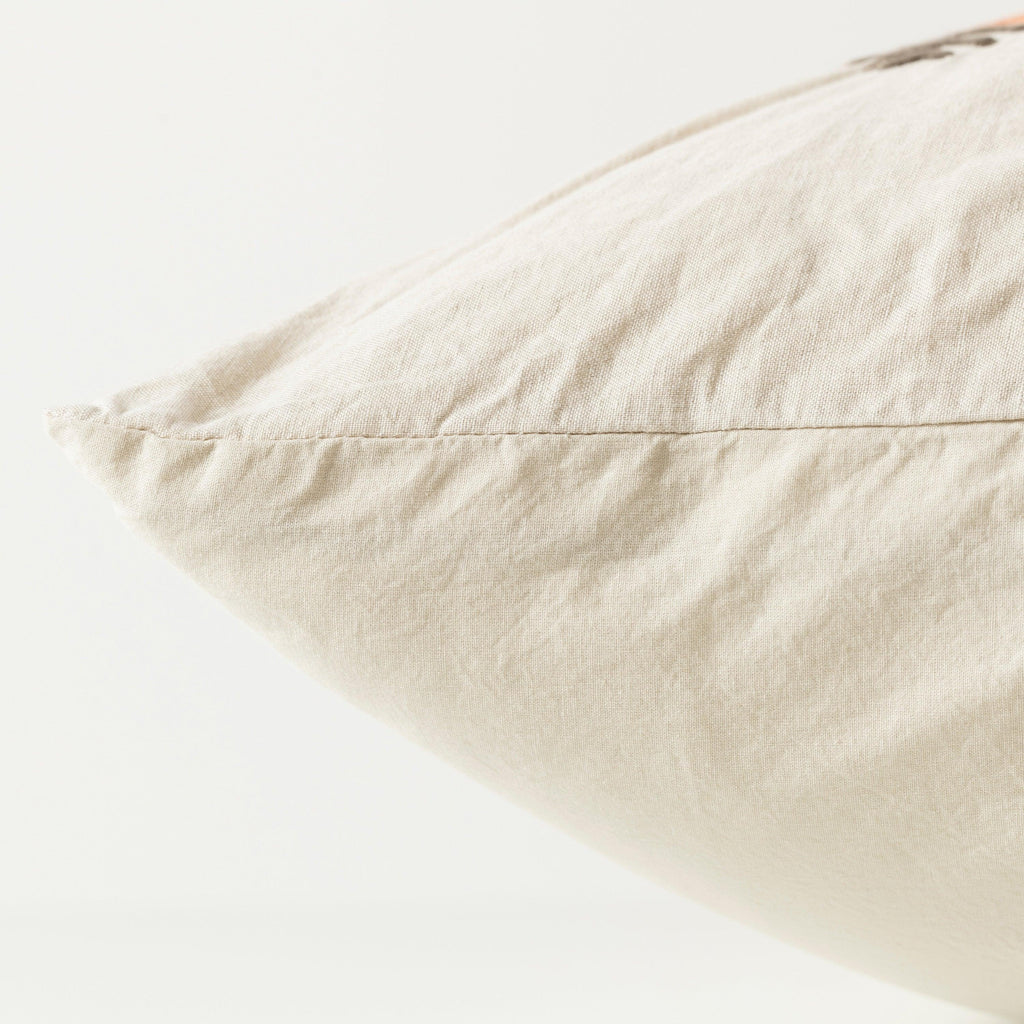 Square Pillowcase in Cotton and Linen Boho - Carré Blanc Canada