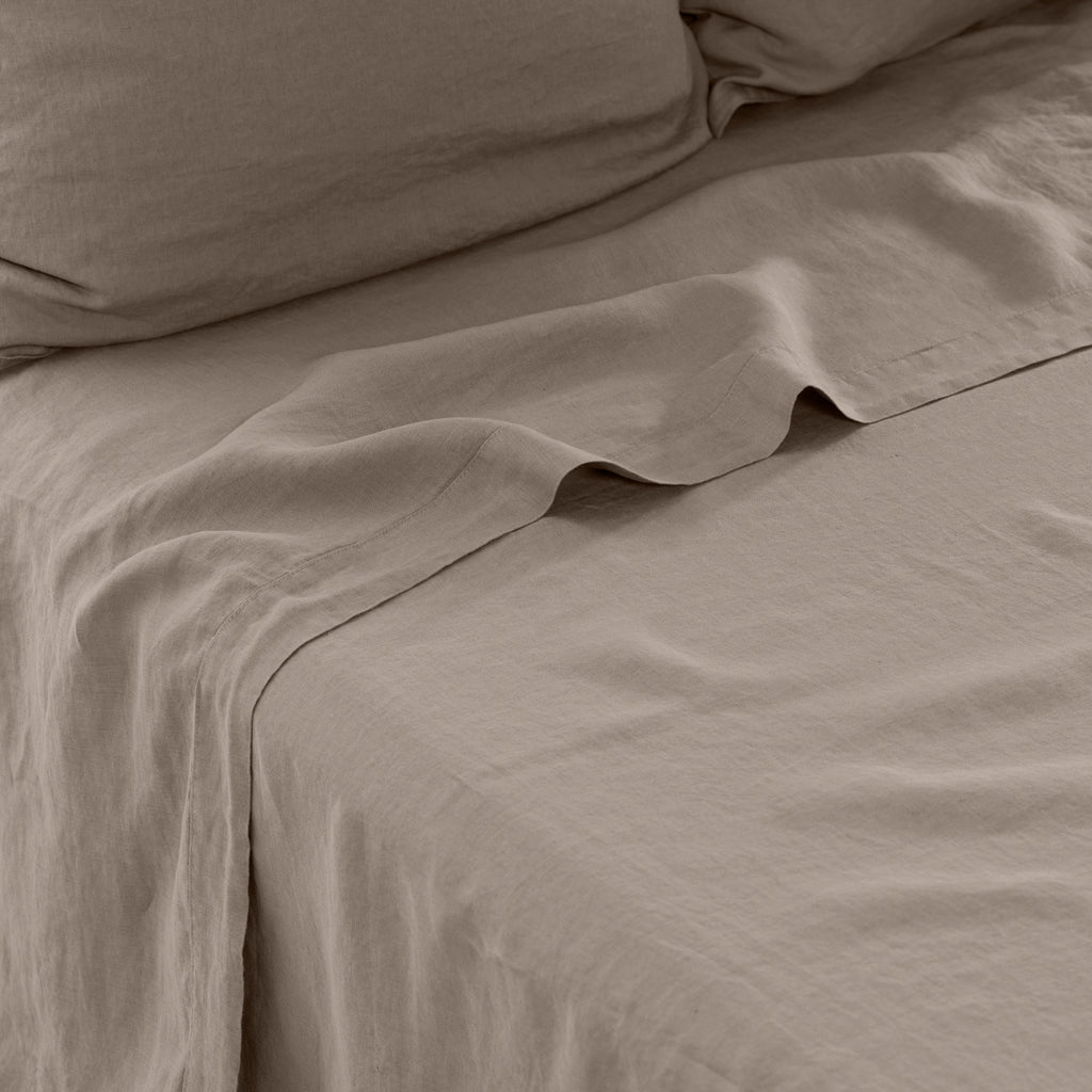 Songe Sheet Set - Beige Grey - Carré Blanc Canada