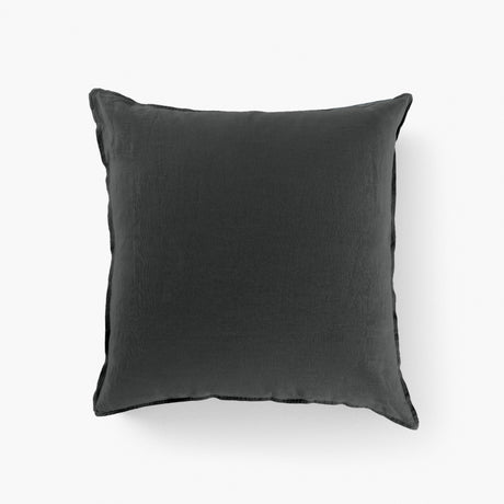 Square Pillowcase in Washed Linen Songe Anthracite - Carré Blanc Canada