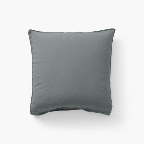 Square Pillowcase in Washed Linen Songe Ash Khaki - Carré Blanc Canada