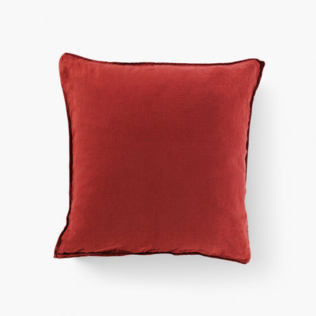 Square Pillowcase in Washed Linen Songe Sienne - Carré Blanc Canada