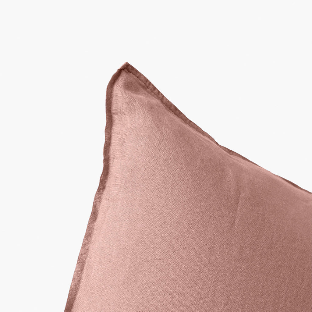 Square Pillowcase in Washed Linen Songe Ash Pink - Carré Blanc Canada