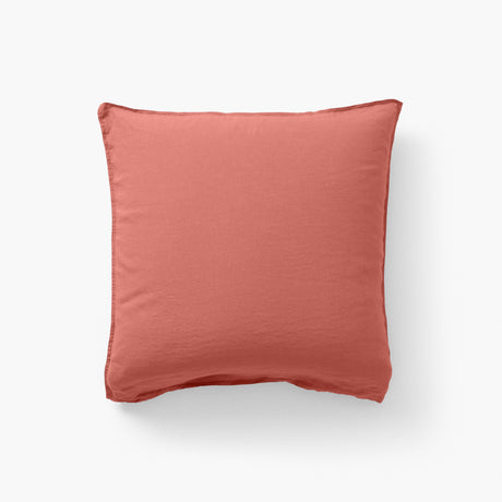 Square Pillowcase in Washed Linen Terracotta - Carré Blanc Canada