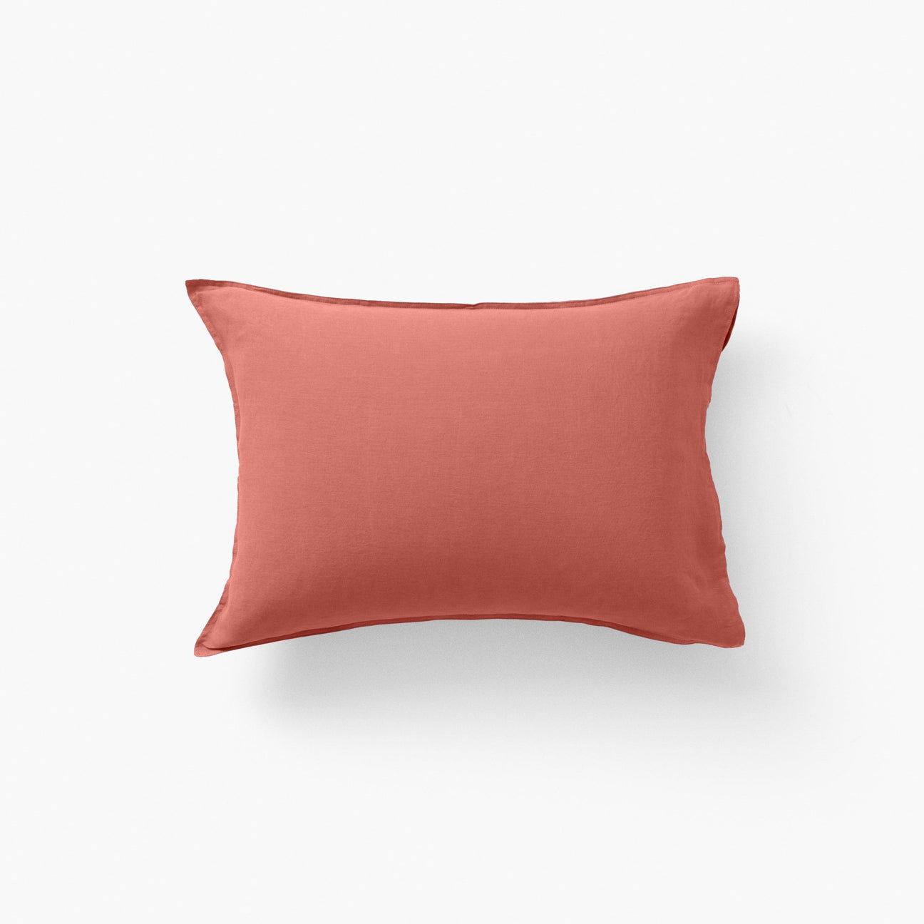 Rectangular Pillowcase in Washed Linen Songe Terracotta - Carré Blanc Canada