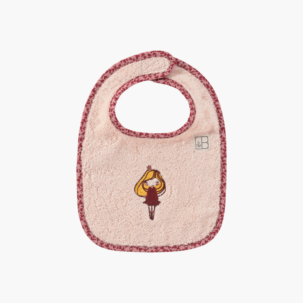 Mini Bib Organic Cotton Draw Blush - Carré Blanc Canada
