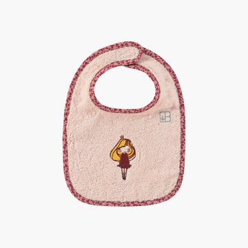 Mini Bib Organic Cotton Draw Blush - Carré Blanc Canada