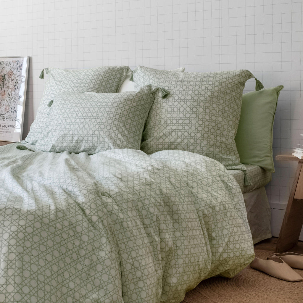 Rectangular Pillowcase in Cotton and Linen Aloevera - Carré Blanc Canada