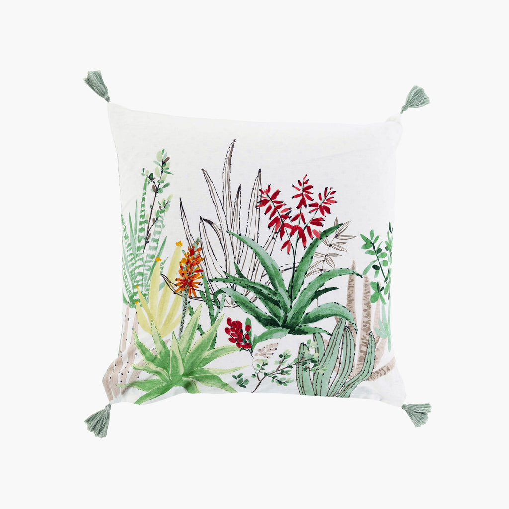 Square Pillowcase in Cotton and Linen Aloevera - Carré Blanc Canada