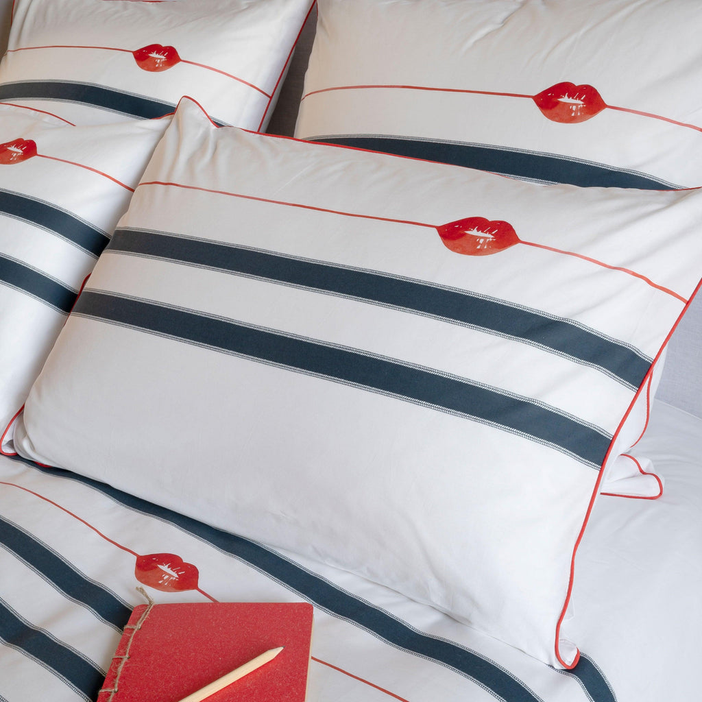 Square Pillowcase in Cotton Percale Bisou - Carré Blanc Canada