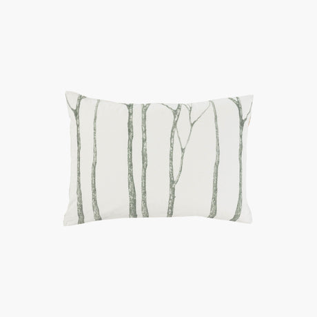 Rectangular Pillowcase in Organic Washed Cotton Percale Mon Arbre - Carré Blanc Canada