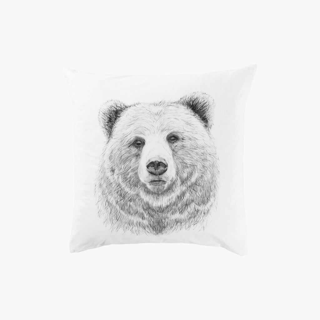 Square Pillowcase in Cotton Percale Grizzli - Carré Blanc Canada