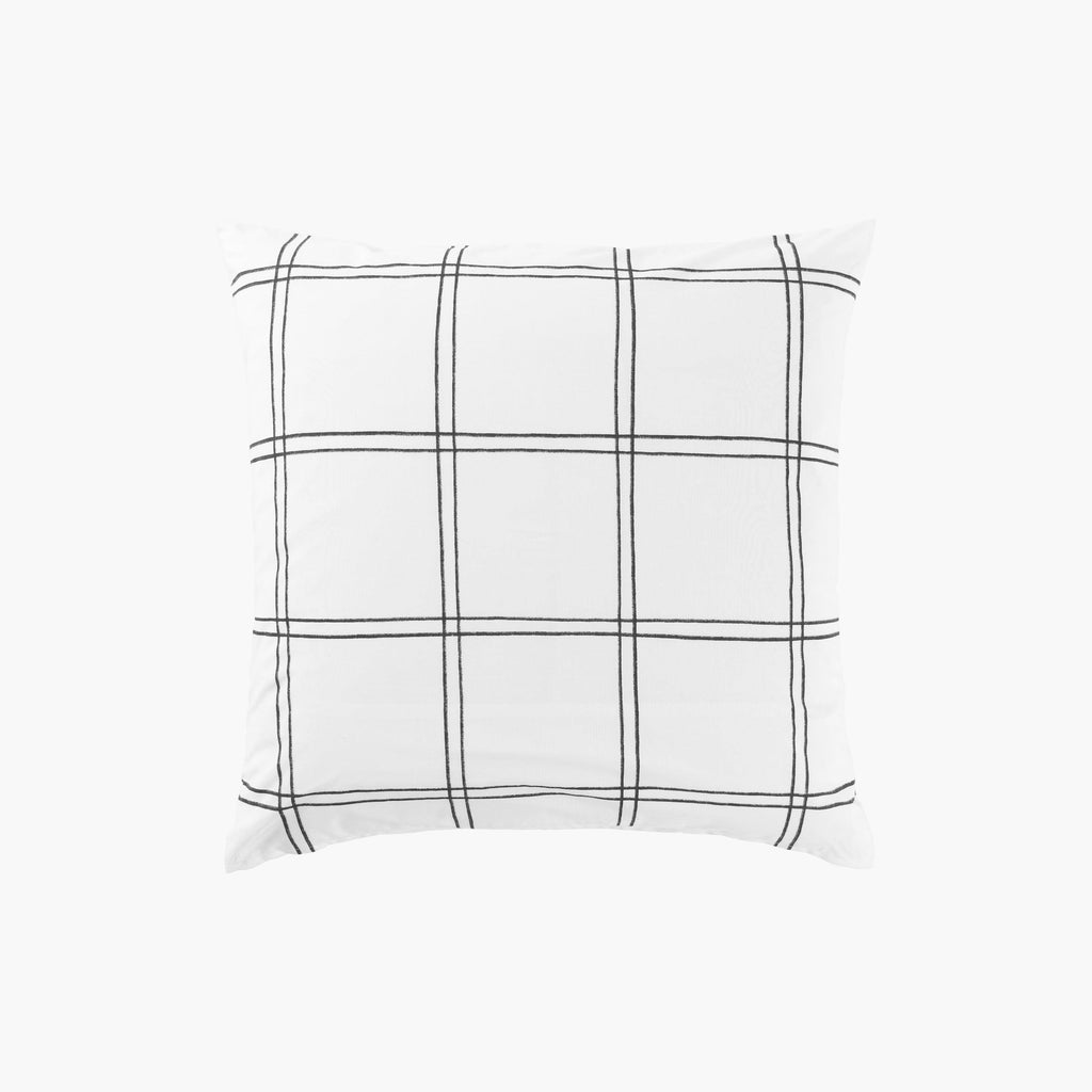 Square Pillowcase in Cotton Percale Grizzli - Carré Blanc Canada