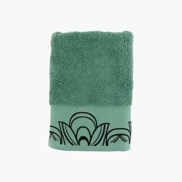 Drap de bain en bouclette de coton Azulejos vert