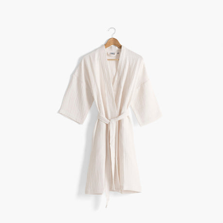Women's Organic Cotton Bathrobe Naturelle Beige - Carré Blanc Canada