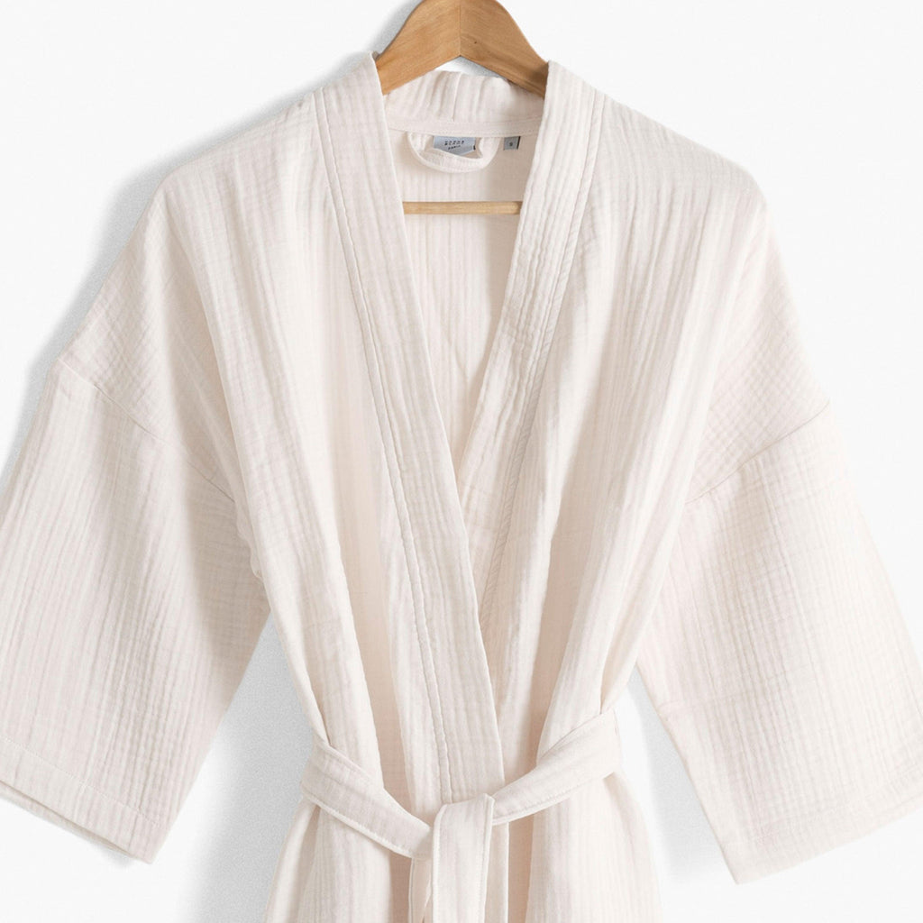 Women's Organic Cotton Bathrobe Naturelle Beige - Carré Blanc Canada