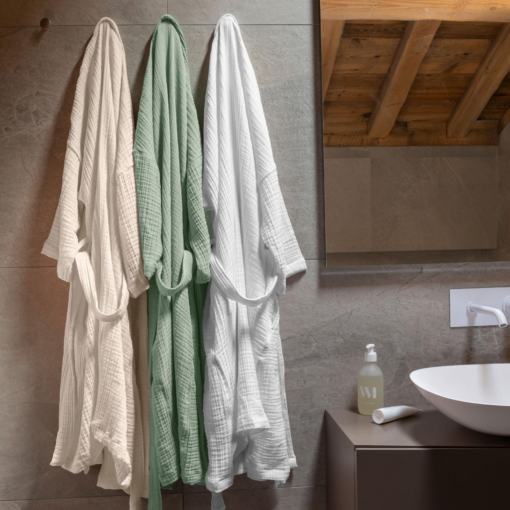 Women's Organic Cotton Bathrobe Naturelle Beige - Carré Blanc Canada