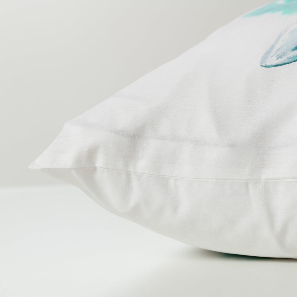 Reversible Square Pillowcase Pure Organic Cotton Boréales - Carré Blanc Canada