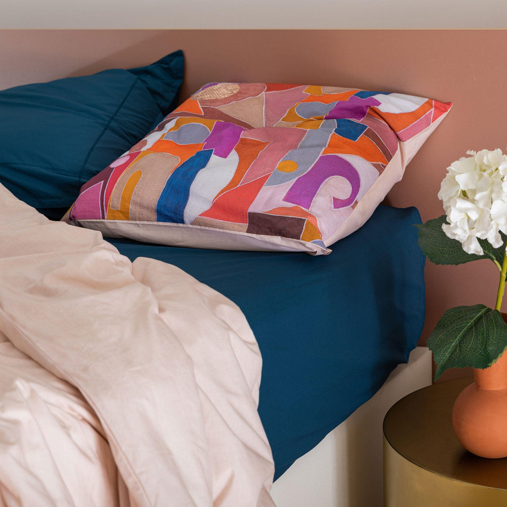 Square Pillowcase in Cotton Percale Rosangela - Carré Blanc Canada