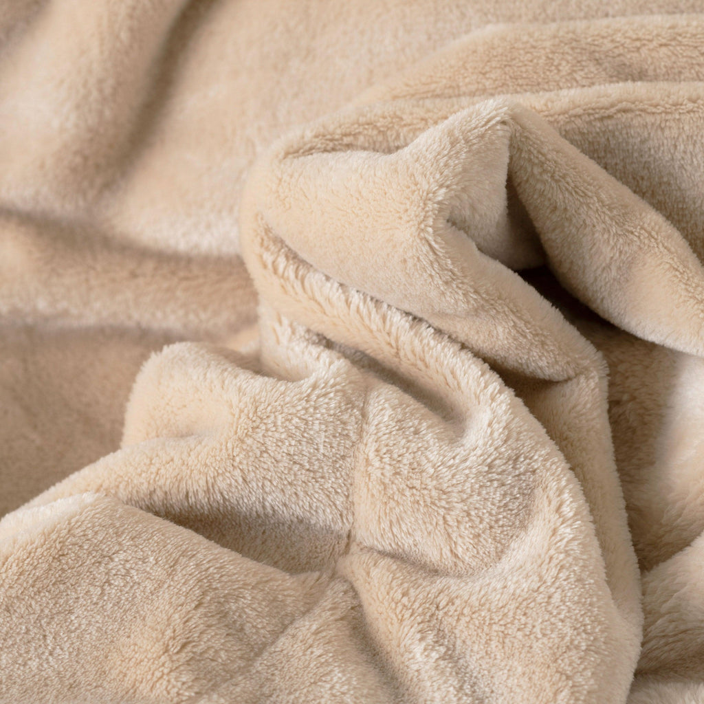 Oslo Beige Polar Fleece Blanket - Carré Blanc Canada