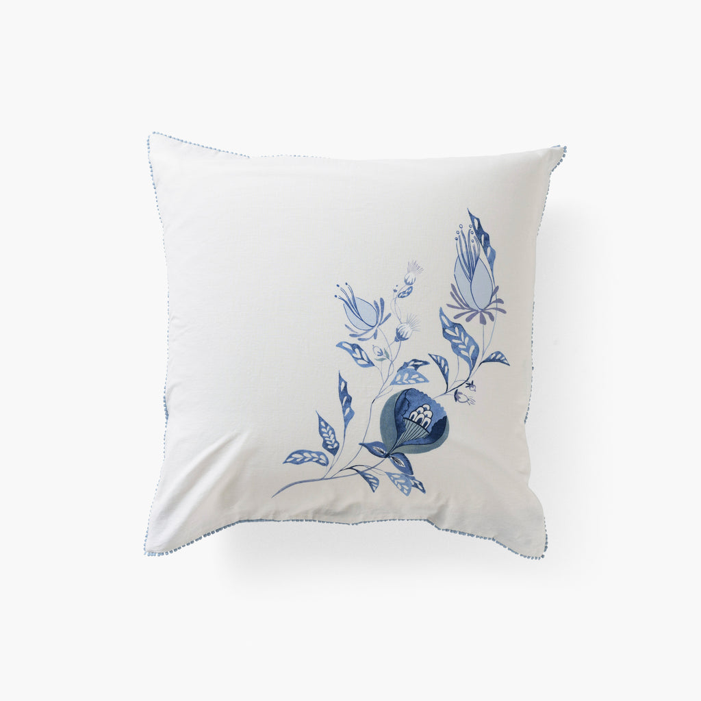 Square Pillowcase in Washed Linen and Cotton Madeleine - Carré Blanc Canada