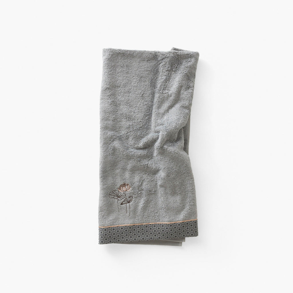 Lotus Grey Green Cotton Bath Towel - Carré Blanc Canada