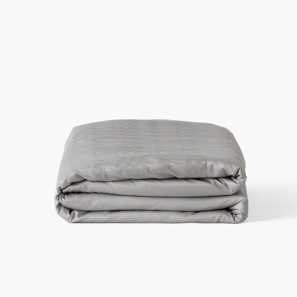 Duvet Cover in Cotton Satin Titanium - Carré Blanc Canada