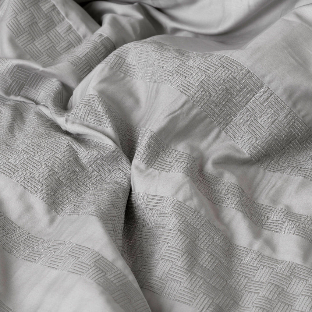 Duvet Cover in Cotton Satin Titanium - Carré Blanc Canada