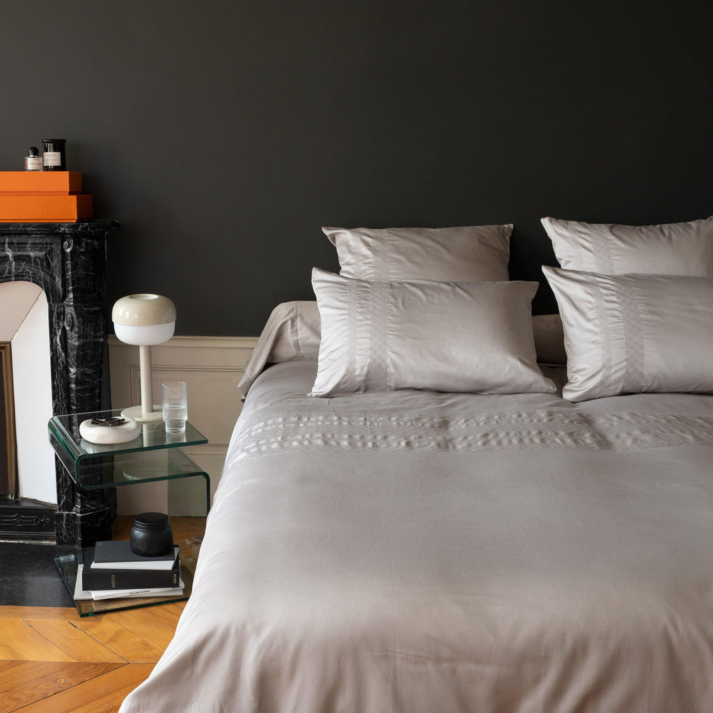 Duvet Cover in Cotton Satin Titanium - Carré Blanc Canada