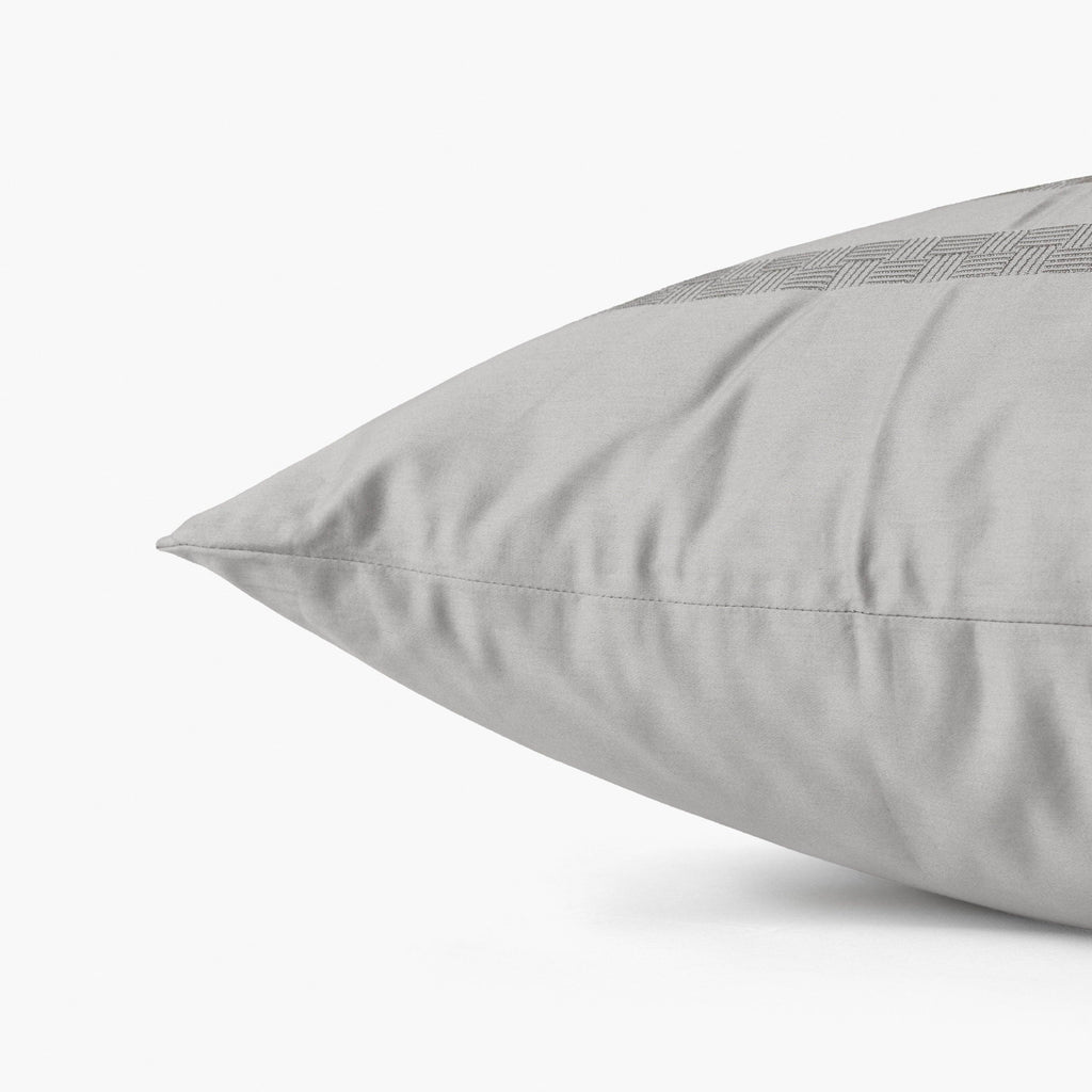 Square Pillowcase in Cotton Satin Titane - Carré Blanc Canada