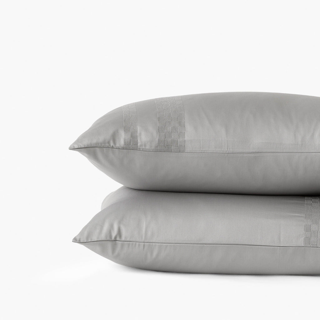 Rectangular Pillowcase in Cotton Satin Titane - Carré Blanc Canada