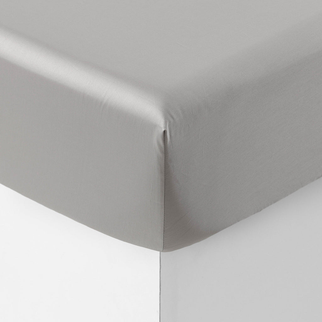 Fitted Sheet in Cotton Titanium - Carré Blanc Canada