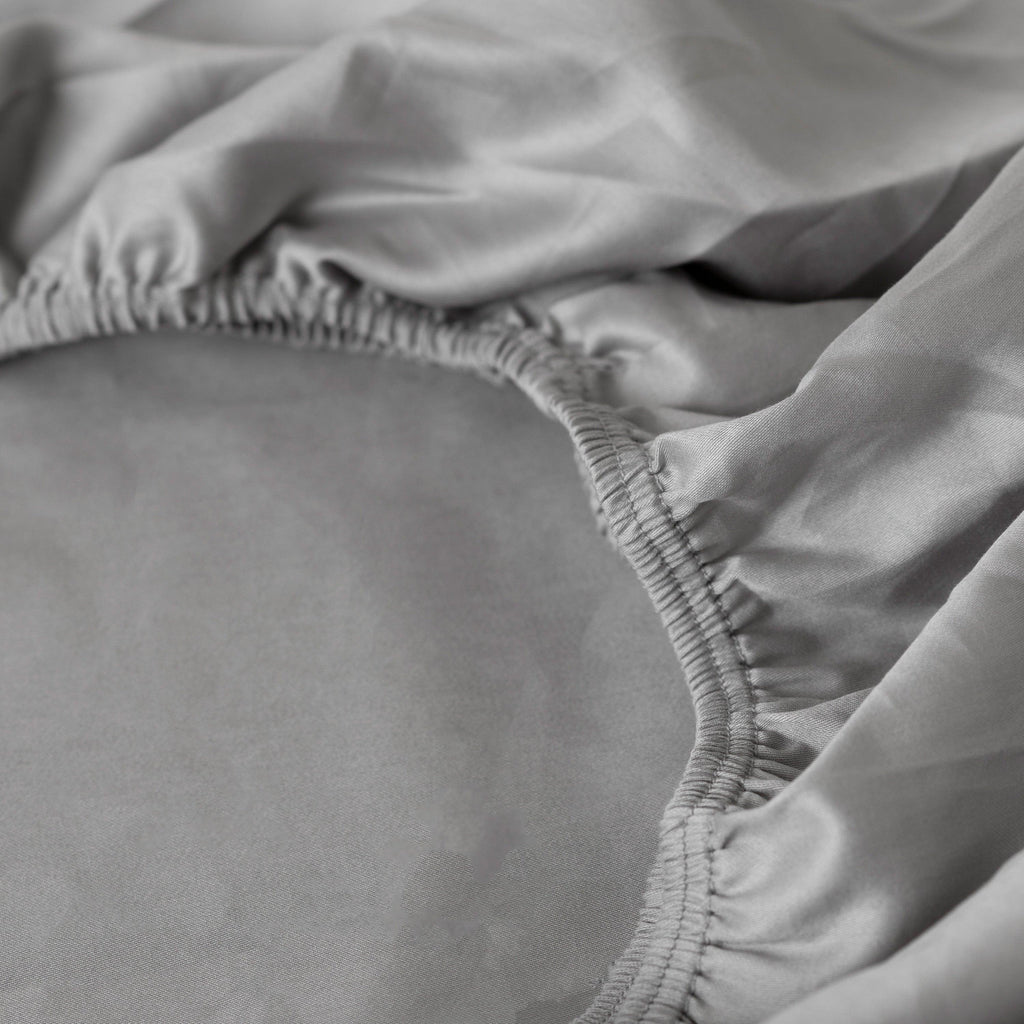 Fitted Sheet in Cotton Titanium - Carré Blanc Canada