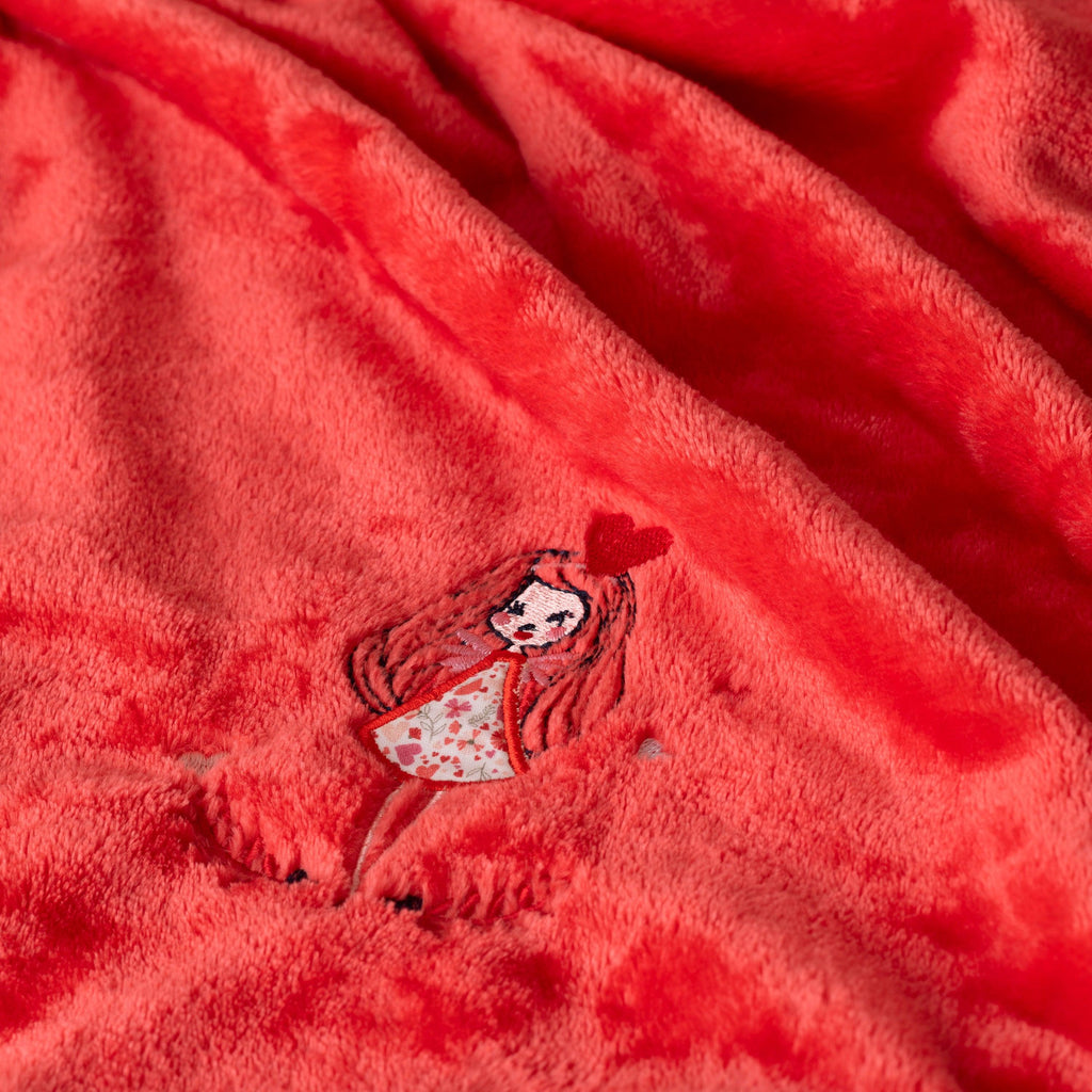 The Mes Reves Soft Red Fleece Throw - Carré Blanc Canada