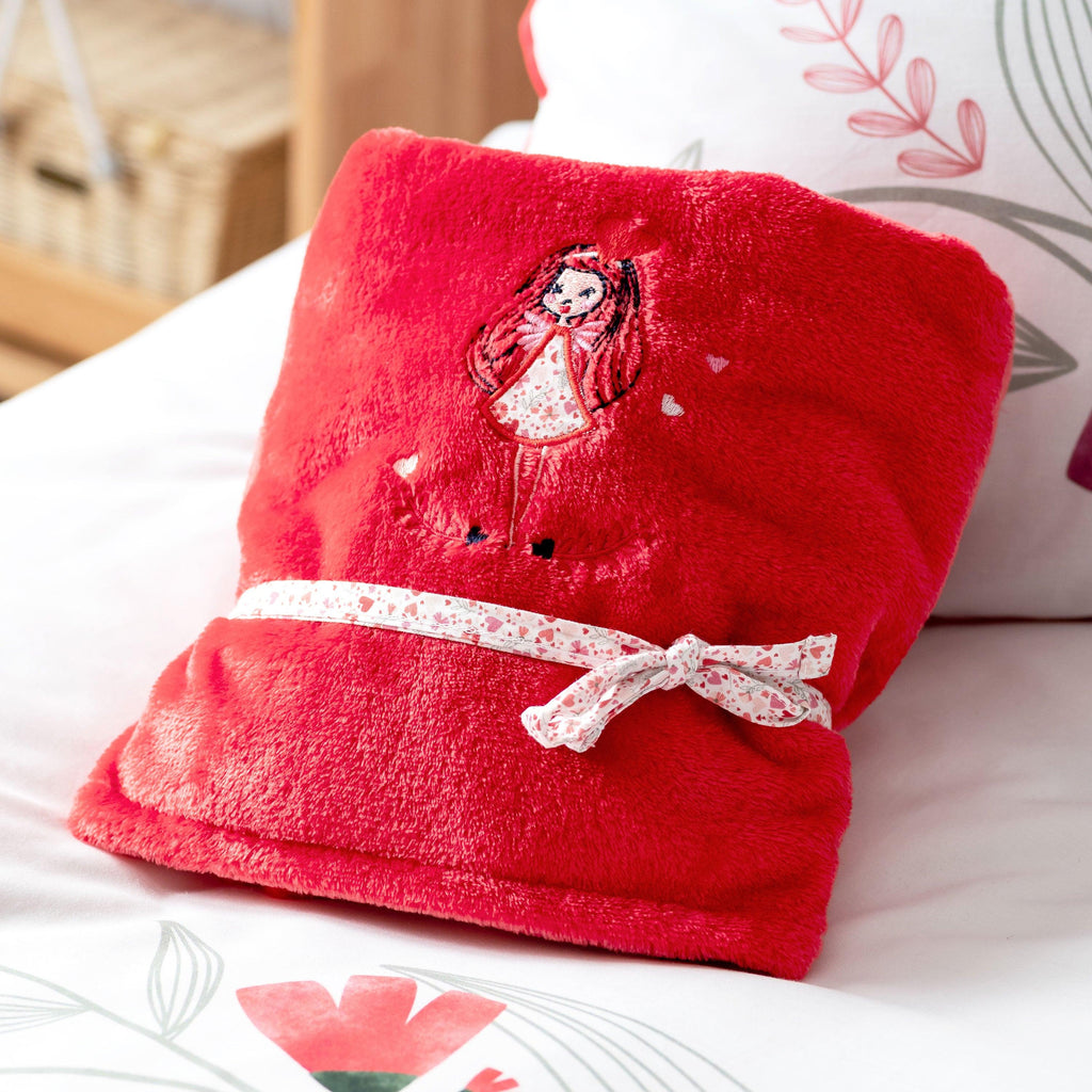 The Mes Reves Soft Red Fleece Throw - Carré Blanc Canada