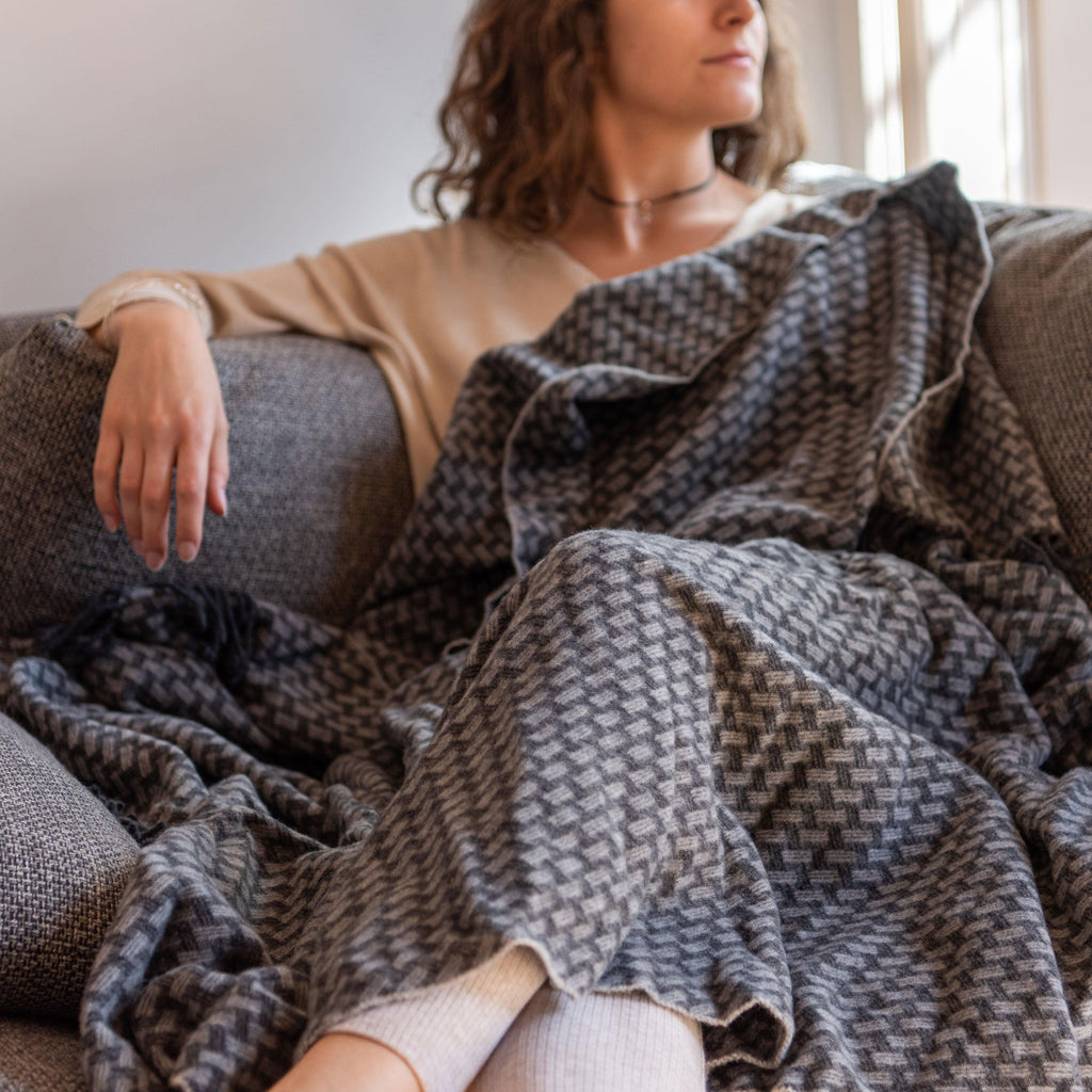 Fleece Throw Baikal Anthracite - Carré Blanc Canada