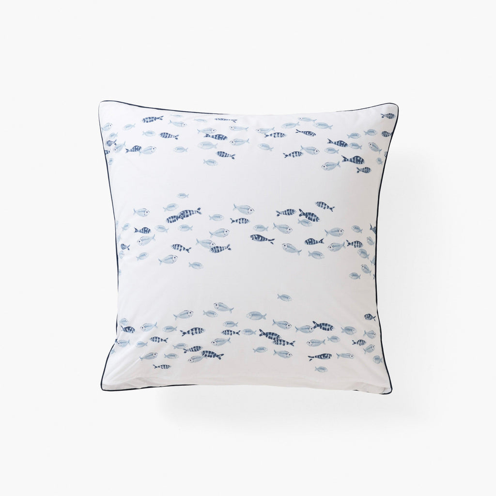 Square Pillowcase in Pure Cotton Oceanos - Carré Blanc Canada