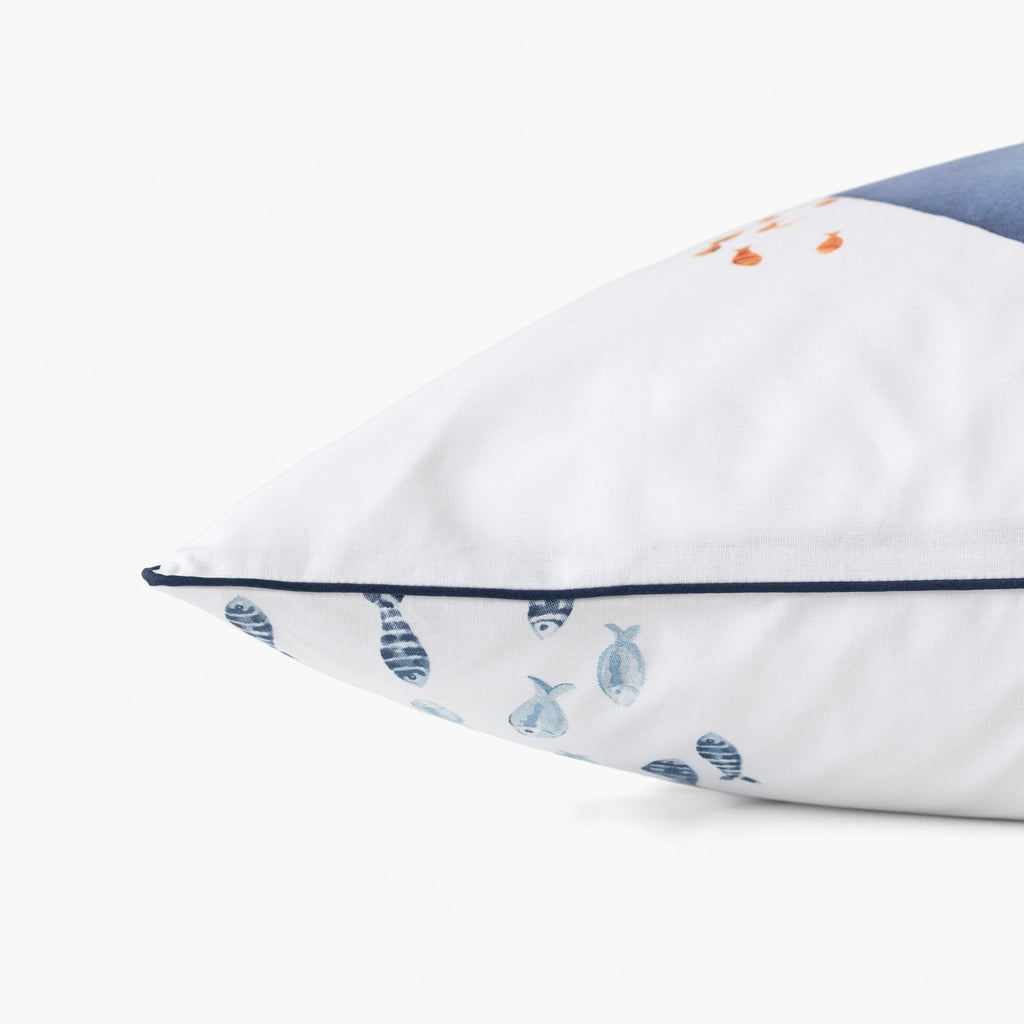 Square Pillowcase in Pure Cotton Oceanos - Carré Blanc Canada