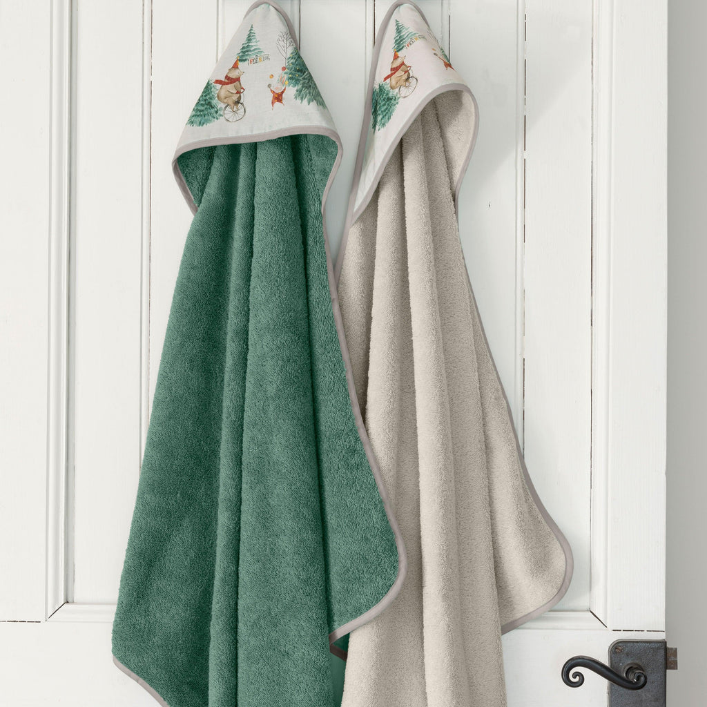 Bath Cape in Cotton Feeries Ivory - Carré Blanc Canada