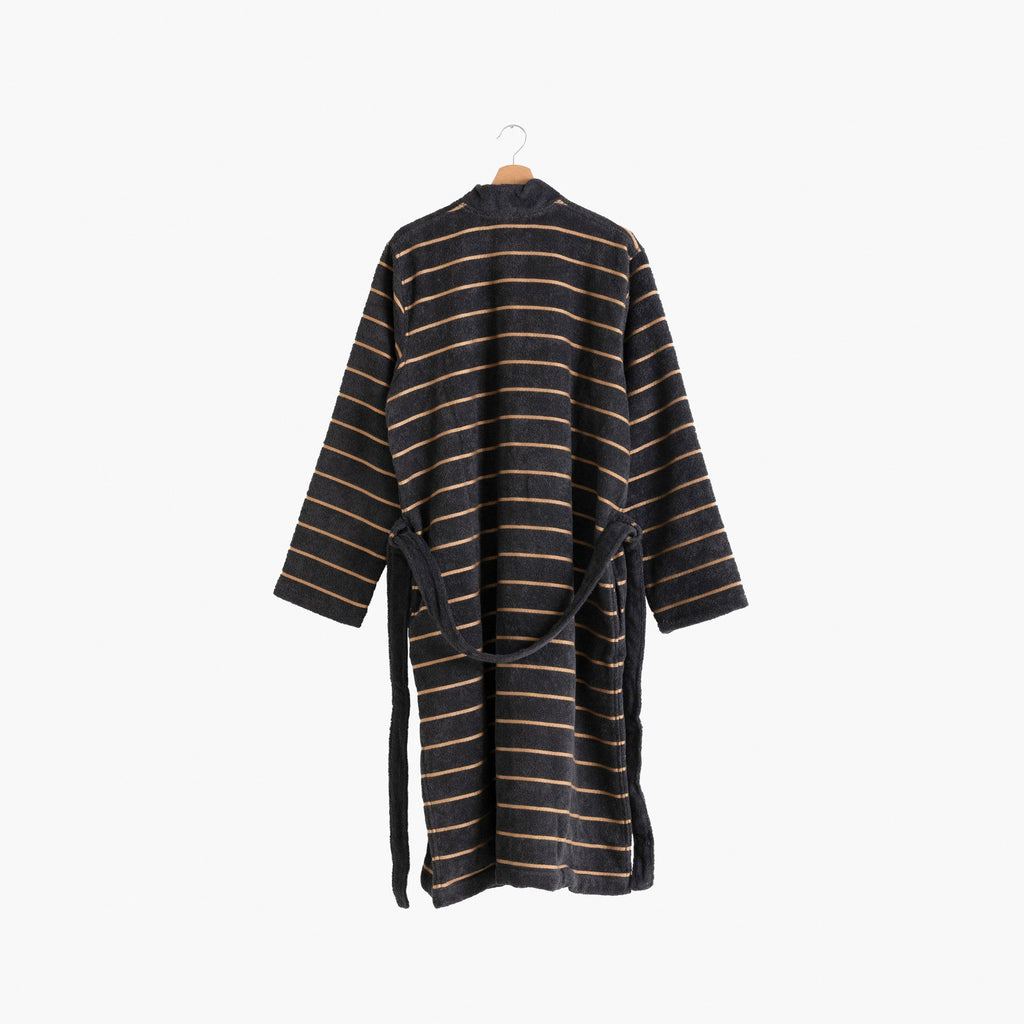 Eclipse Charcoal Men's Cotton Bathrobe - Carré Blanc Canada