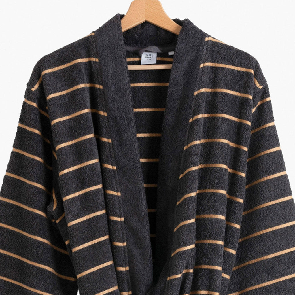 Eclipse Charcoal Men's Cotton Bathrobe - Carré Blanc Canada