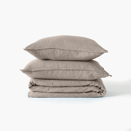 Songe Duvet Cover Set - Beige Grey - Carré Blanc Canada