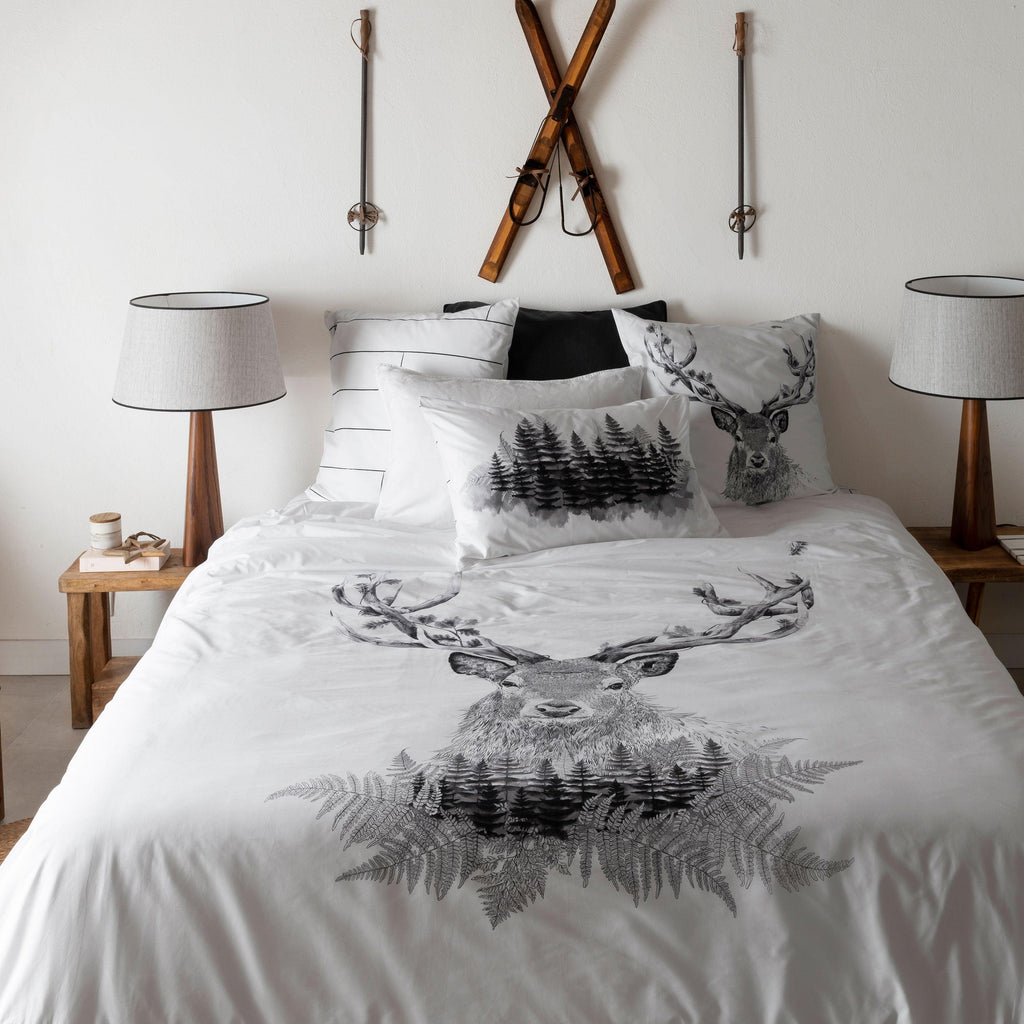 Square Pillowcase in Cotton Percale Elaphe - Carré Blanc Canada