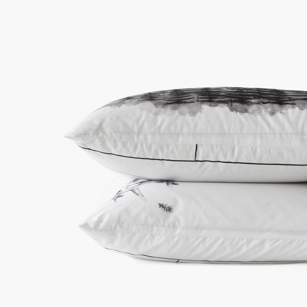 Square Pillowcase in Cotton Percale Elaphe - Carré Blanc Canada